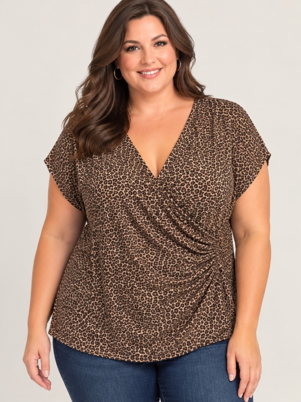 Michael Kors Leopard print PLUS sized blouse 2X